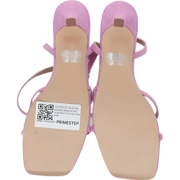 DV Dolce Vita Zidane Pink Linen Bow Ankle-Strap Sandals Women 6.5M - Picture 6 of 6